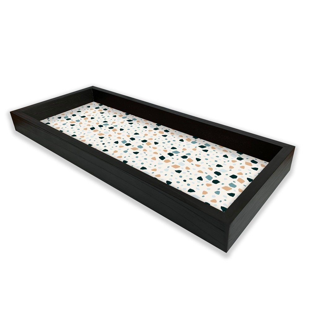 Bandeja Preta Com Gravura Impermeável "Granilite" 34X14X3CM - D'Rossi
