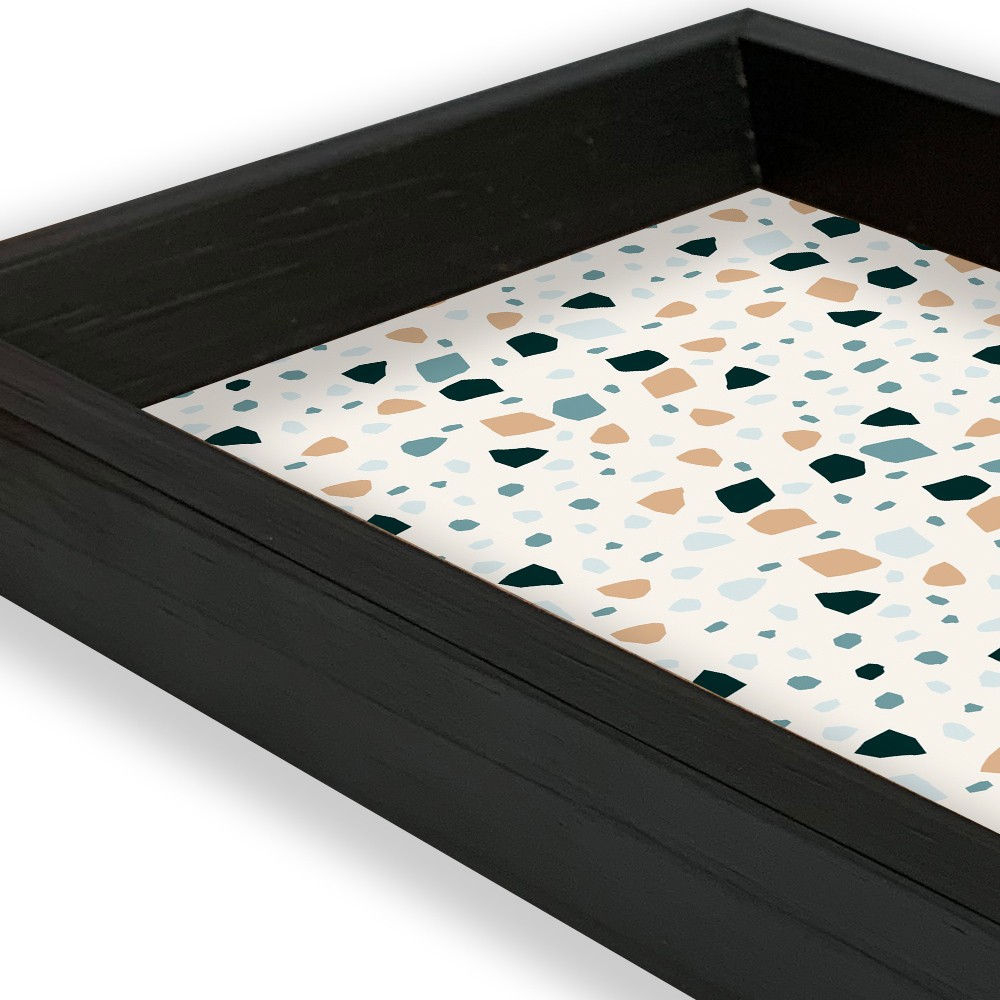 Bandeja Preta Com Gravura Impermeável "Granilite" 34X14X3CM - D'Rossi