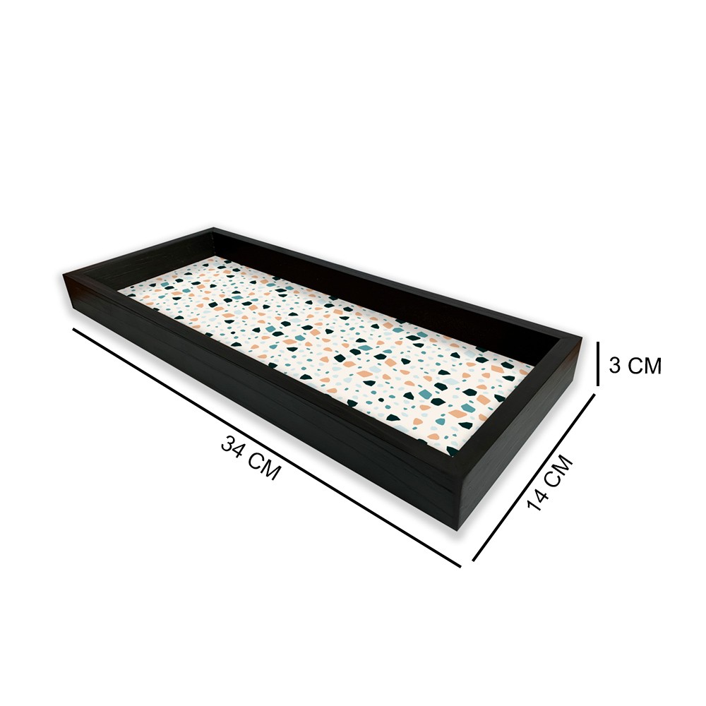 Bandeja Preta Com Gravura Impermeável "Granilite" 34X14X3CM - D'Rossi