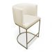 Banqueta Alta Cozinha Base Industrial Dourada Paola Linho - D'Rossi