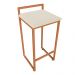 Banqueta Alta Lavínia Suede Bege Base Cobre D'Rossi