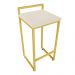 Banqueta Alta Lavínia Suede Bege Base Dourado D'Rossi