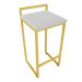 Banqueta Alta Lavínia Suede Cinza Base Dourado D'Rossi