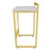 Banqueta Alta Lavínia Suede Cinza Base Dourado D'Rossi