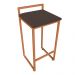 Banqueta Alta Lavínia Suede Marrom Base Cobre D'Rossi