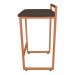 Banqueta Alta Lavínia Suede Marrom Base Cobre D'Rossi