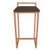 Banqueta Alta Lavínia Suede Marrom Base Cobre D'Rossi