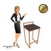 Banqueta Alta Lavínia Suede Marrom Base Cobre D'Rossi