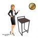 Banqueta Alta Lavínia Suede Marrom Base Preto D'Rossi
