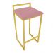 Banqueta Alta Lavínia Suede Rose Base Dourado D'Rossi