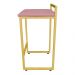 Banqueta Alta Lavínia Suede Rose Base Dourado D'Rossi