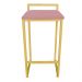 Banqueta Alta Lavínia Suede Rose Base Dourado D'Rossi