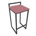 Banqueta Alta Lavínia Suede Rose Base Preto D'Rossi