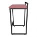 Banqueta Alta Lavínia Suede Rose Base Preto D'Rossi