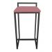 Banqueta Alta Lavínia Suede Rose Base Preto D'Rossi