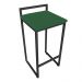 Banqueta Alta Lavínia Suede Verde Base Preto D'Rossi