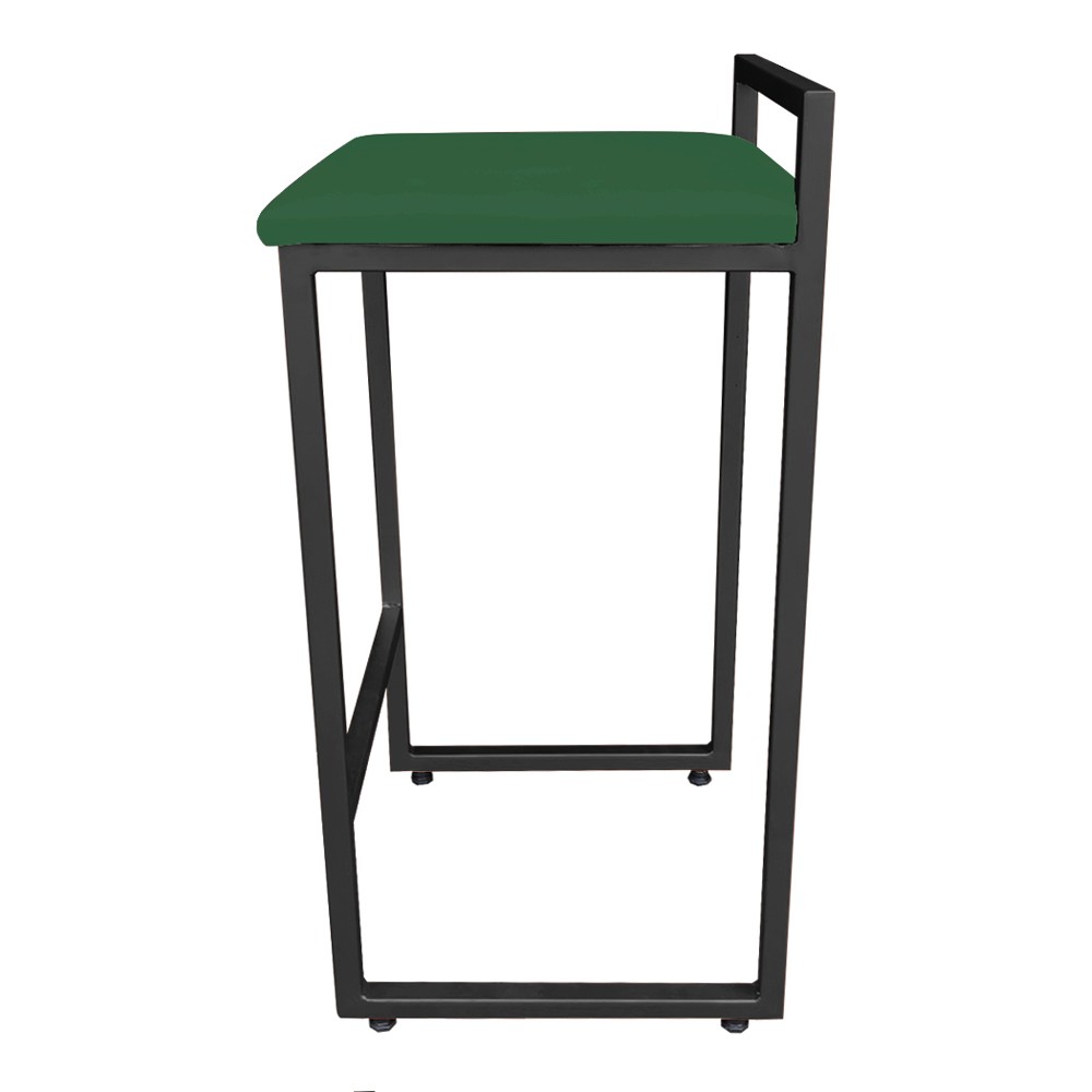 Banqueta Alta Lavínia Suede Verde Base Preto D'Rossi