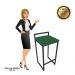 Banqueta Alta Lavínia Suede Verde Base Preto D'Rossi