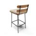 Banqueta Costela Suede Base Metálica Preto - D'Rossi