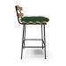 Banqueta Costela Veludo Verde Base Metálica Preto - D'Rossi
