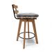 Banqueta Giratória Costela Suede Cinza Base Madeira MA70 - D'Rossi