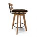 Banqueta Giratória Costela Suede Marrom Base Madeira MA70 - D'Rossi