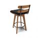 Banqueta Giratória Costela Suede Preto Base Madeira MA70 - D'Rossi