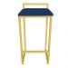 Banqueta Pietra Suede Azul Marinho Base Dourado D'Rossi