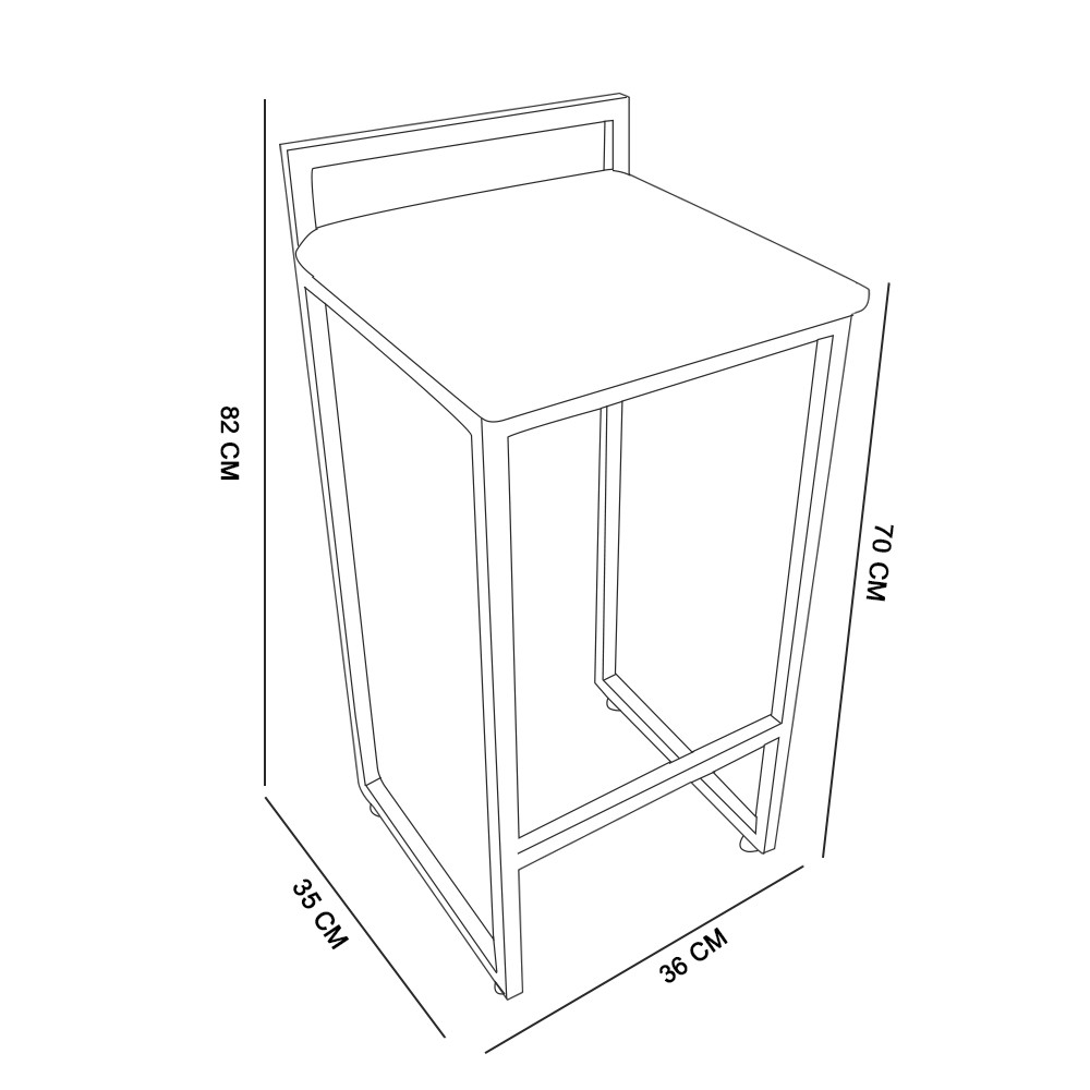 Banqueta Pietra Suede Base Cobre D'Rossi