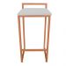 Banqueta Pietra Suede Cinza Base Cobre D'Rossi