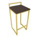 Banqueta Pietra Suede Marrom Base Dourado D'Rossi
