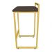 Banqueta Pietra Suede Marrom Base Dourado D'Rossi