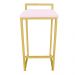 Banqueta Pietra Suede Rosa Bebê Base Dourado D'Rossi