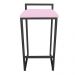 Banqueta Pietra Suede Rosa Bebê Base Preto D'Rossi