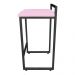 Banqueta Pietra Suede Rosa Bebê Base Preto D'Rossi