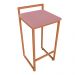 Banqueta Pietra Suede Rose Base Cobre D'Rossi