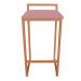 Banqueta Pietra Suede Rose Base Cobre D'Rossi