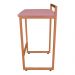 Banqueta Pietra Suede Rose Base Cobre D'Rossi
