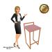 Banqueta Pietra Suede Rose Base Cobre D'Rossi