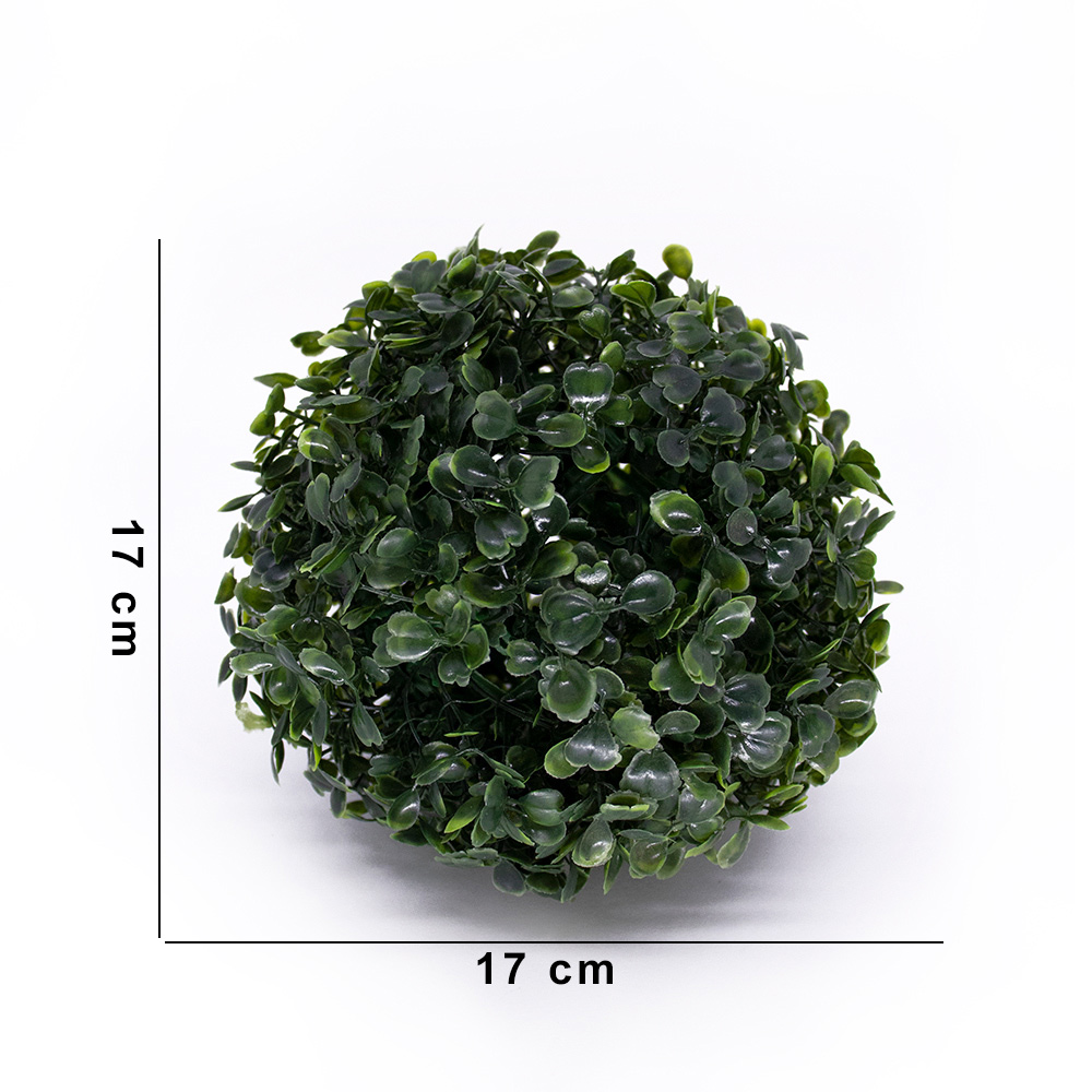 Buxinho Artificial Bola de Grama Decorativa Sintética Verde 17cm - D'Rossi