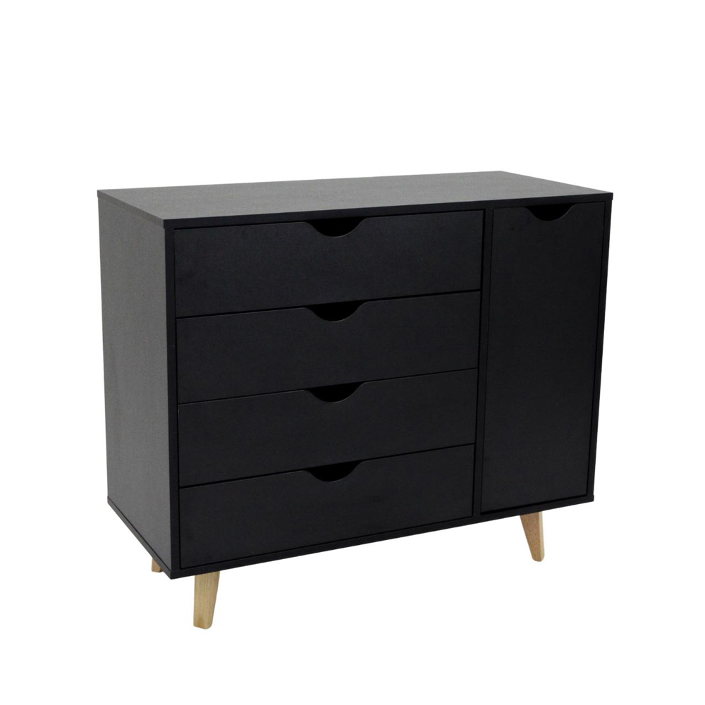 Cômoda Ipanema com 04 Gavetas Preto - D'Rossi