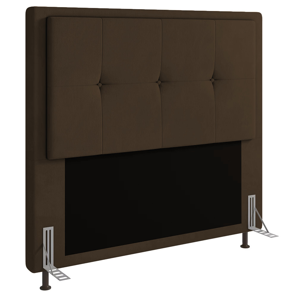 Cabeceira Ametista Para Cama Box Casal 140 cm Suede Marrom - D'Rossi