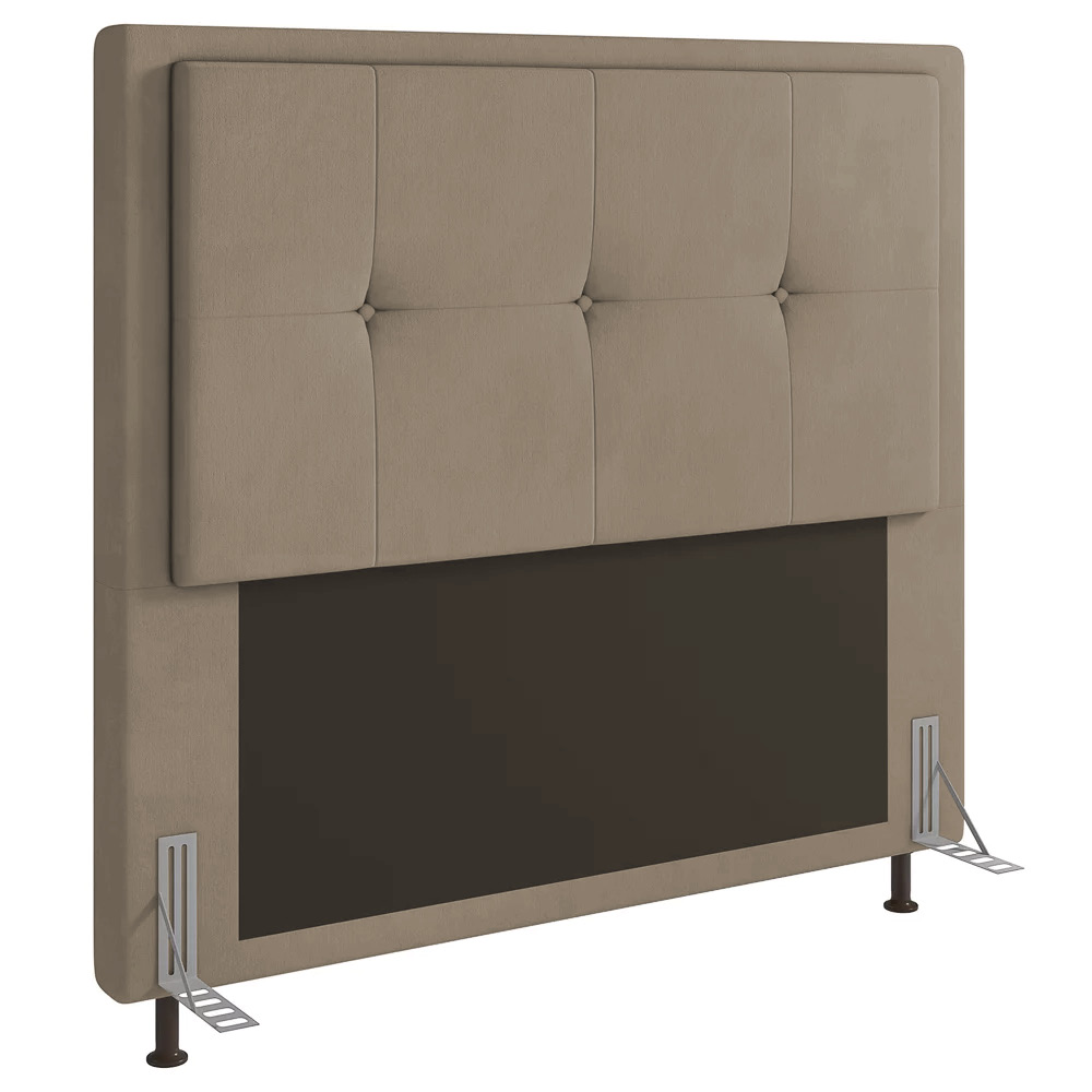 Cabeceira Ametista Para Cama Box King 195 cm Suede Bege - D'Rossi