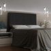 Cabeceira Ametista Para Cama Box King 195 cm Suede Preto - D'Rossi