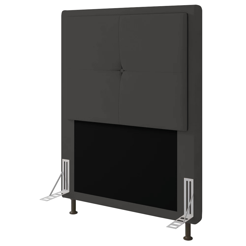 Cabeceira Ametista Para Cama Box Solteiro 90 cm Suede Grafite - D'Rossi