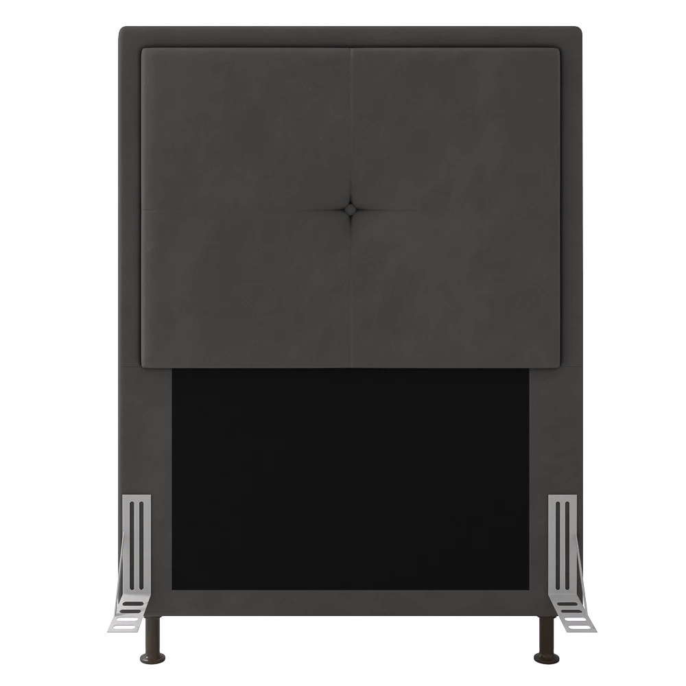 Cabeceira Ametista Para Cama Box Solteiro 90 cm Suede Grafite - D'Rossi