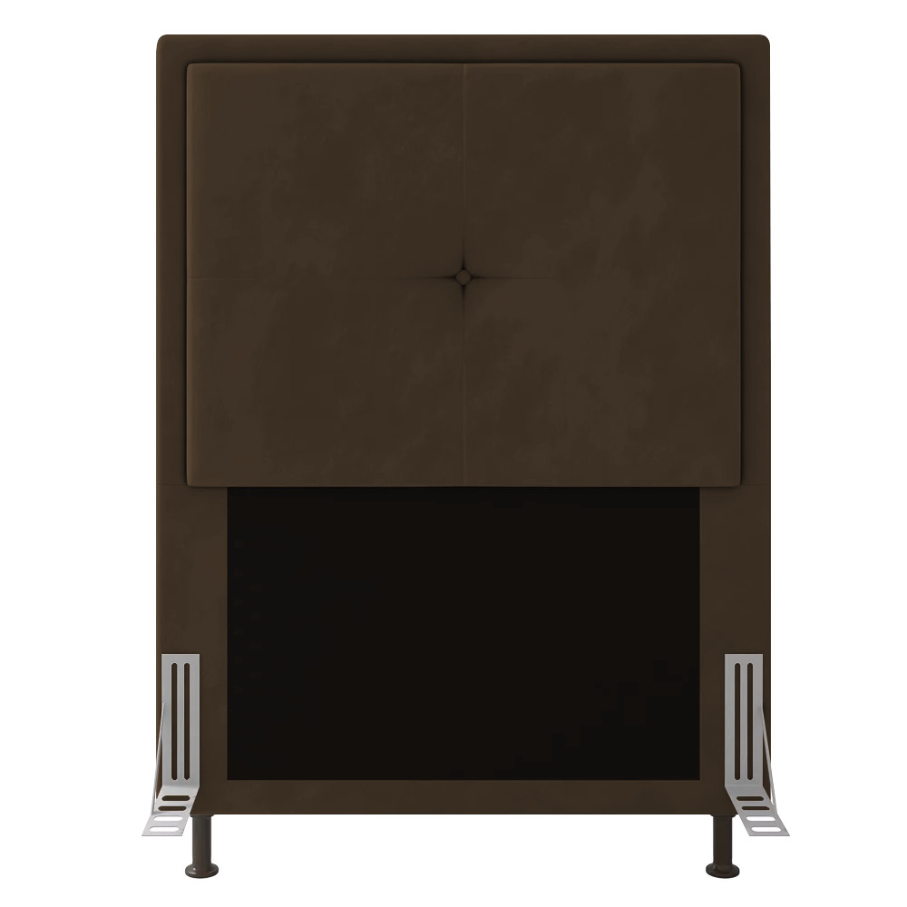 Cabeceira Ametista Para Cama Box Solteiro 90 cm Suede Marrom - D'Rossi
