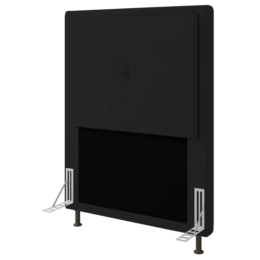Cabeceira Ametista Para Cama Box Solteiro 90 cm Suede Preto - D'Rossi