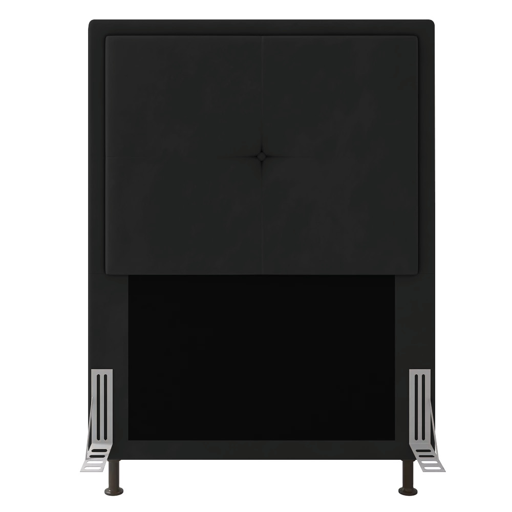 Cabeceira Ametista Para Cama Box Solteiro 90 cm Suede Preto - D'Rossi