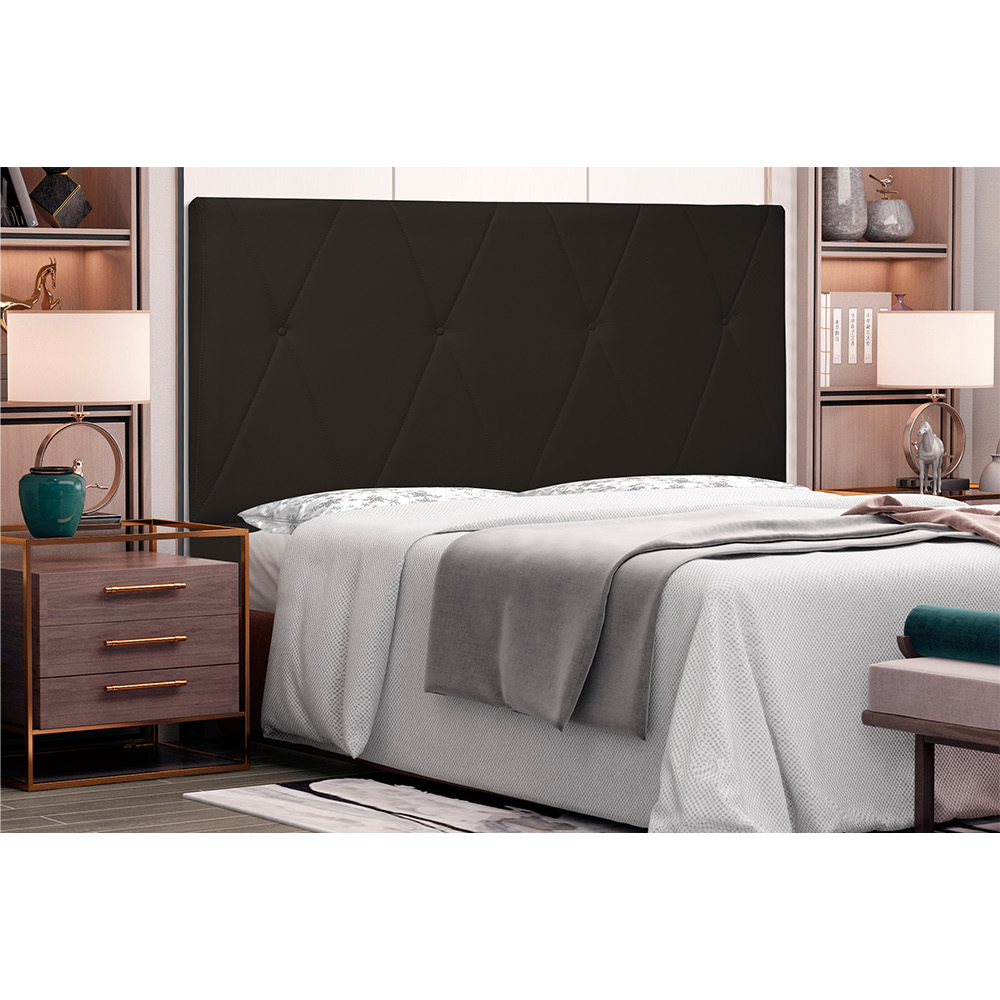 Cabeceira Aquilla Para Cama Box Queen 160 cm Corino Marrom - D'Rossi